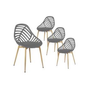 Lot de 4 chaise altobuy en metal 83.4 cm gris non exterieur