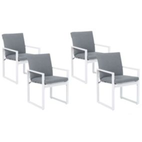 Lot de 4 chaise BELIANI en plastique 89 cm gris oui exterieur