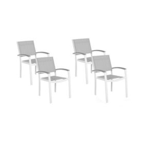 Lot de 4 chaise BELIANI polyester 86 cm gris
