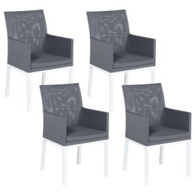Lot de 4 chaise BELIANI tissu 91 cm gris