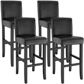 Lot de 4 chaise de bar TECTAKE simili-cuir 107 cm noir