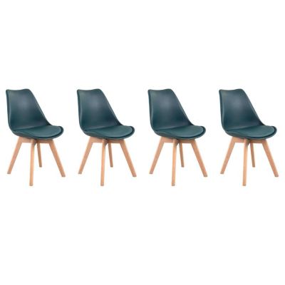 Lot de 4 chaise happy garden simili-cuir 81 cm bleu