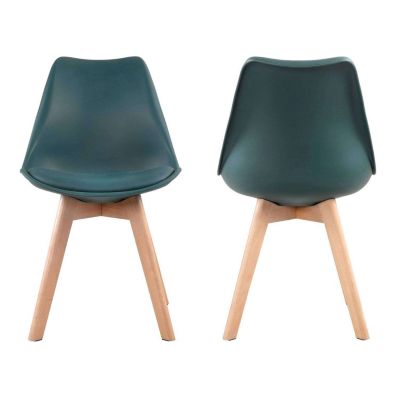 Lot de 4 chaise happy garden simili-cuir 81 cm bleu