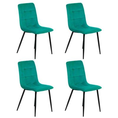 Lot de 4 chaise meubletmoi velours 87 cm vert
