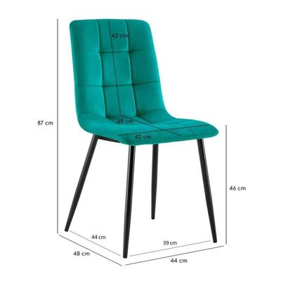 Lot de 4 chaise meubletmoi velours 87 cm vert