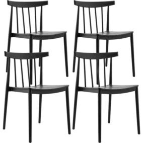 Lot de 4 chaise oviala tissu 76 cm noir