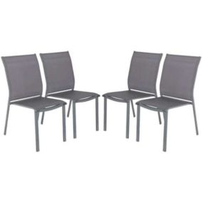Lot de 4 chaise sweeek en aluminium 89 cm gris non exterieur