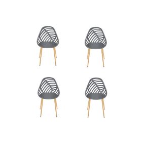 Lot de 4 chaise the home deco factory en non communique 83.4 cm gris non exterieur