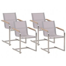 Lot de 4 chaises Acier inox Beige COSOLETO