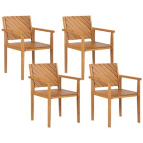 Lot de 4 chaises Bois Bois clair BARATTI