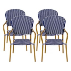 Lot de 4 chaises d'extérieur bistro "Maya"  Bleu
