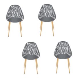 Lot de 4 chaises d'extérieur Calvi en polypropylène
