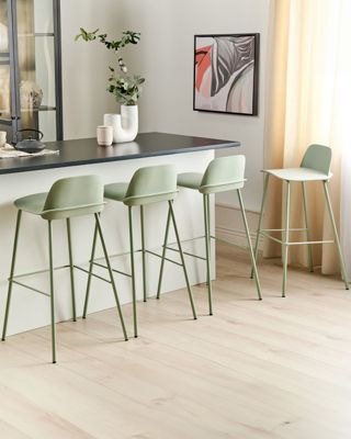 Lot de 4 chaises de bar MORA Vert clair