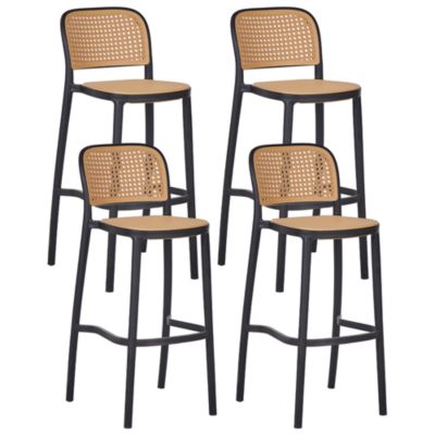 Lot de 4 chaises de bar PLOSE Matière synthétique Beige