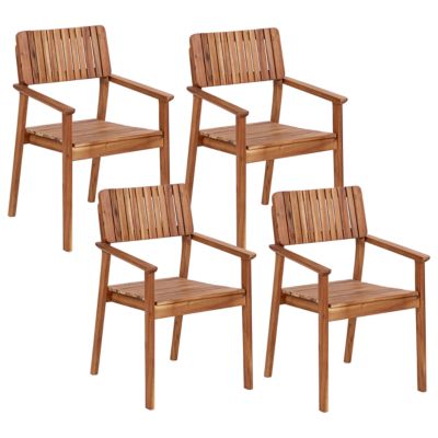 Lot de 4 chaises de jardin AGELLO Acacia Marron