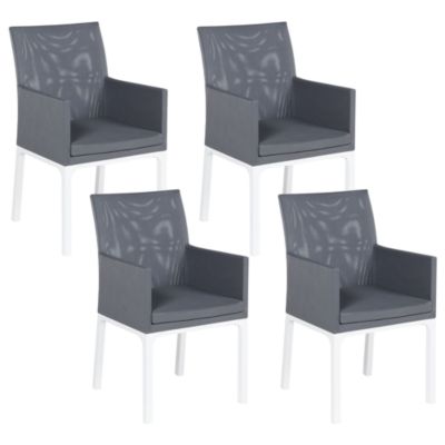 Lot de 4 chaises de jardin BACOLI Tissu Gris foncé