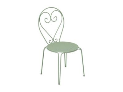 Lot de 4 chaises de jardin empilables en métal façon fer forgé - Vert amande - GUERMANTES de MYLIA