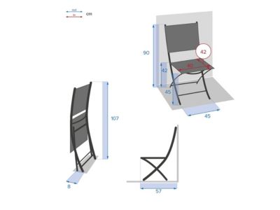 Lot de 4 chaises de jardin en aluminium pliables wengé/tonka Essentia - Hespéride