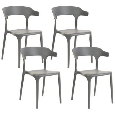 Lot de 4 chaises de jardin GUBBIO Gris