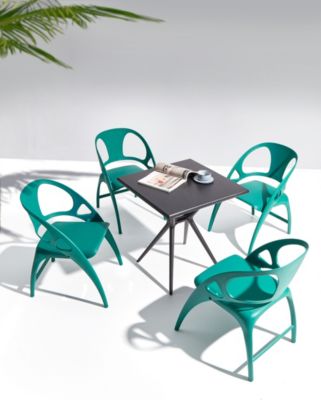 Lot de 4 chaises de jardin NEMI Pliant Bleu paon
