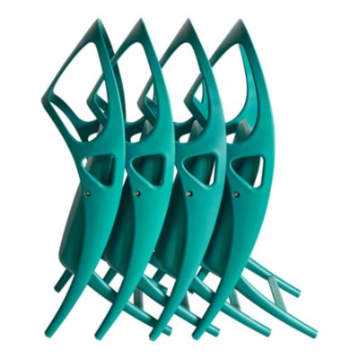 Lot de 4 chaises de jardin NEMI Pliant Bleu paon