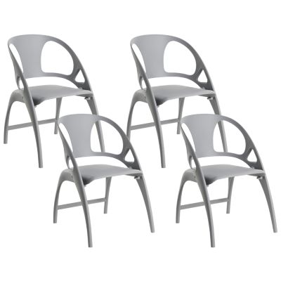 Lot de 4 chaises de jardin NEMI Pliant Gris