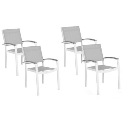 Lot de 4 chaises de jardin PERETA Métal Gris