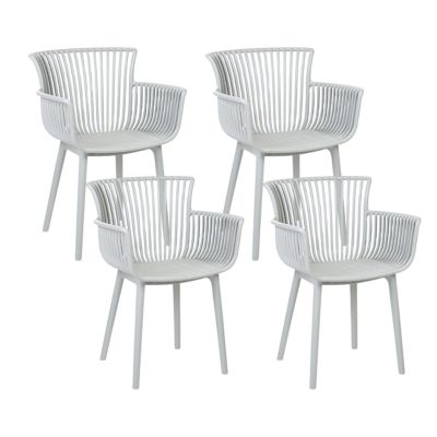 Lot de 4 chaises de jardin PESARO Gris clair