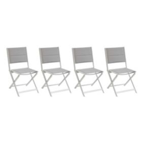 Lot de 4 chaises de jardin pliables Glacier et Blanc Allure - Hespéride