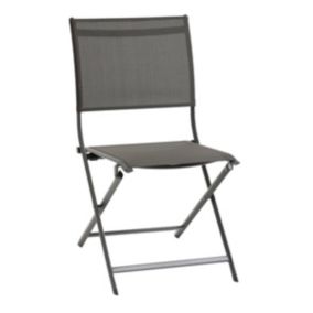 Lot de 4 chaises de jardin pliantes Axant Anthracite & Graphite - Hespéride