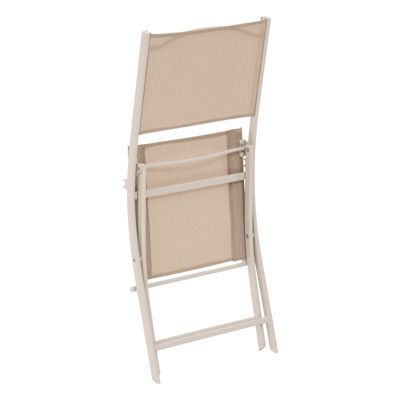 Lot de 4 chaises de jardin pliantes "Modula" lin et argile - Hespéride