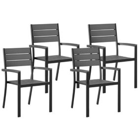 Lot de 4 chaises de jardin PRATO Gris