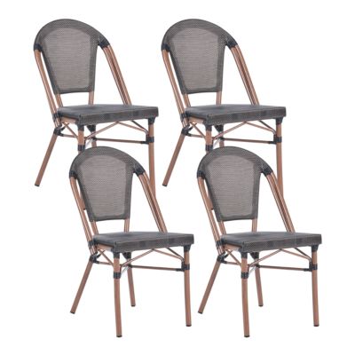 Lot de 4 chaises de jardin RIFREDDO Polyrotin Gris