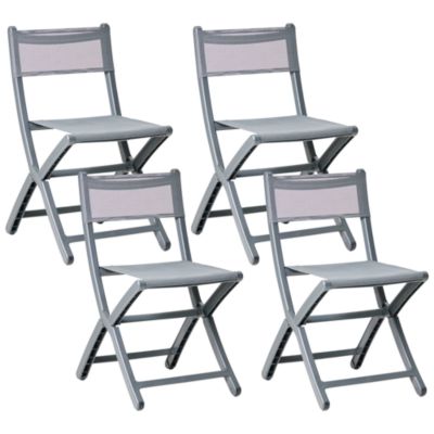 Lot de 4 chaises de jardin TALCA Gris foncé