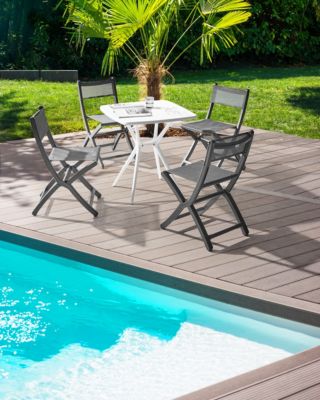 Lot de 4 chaises de jardin TALCA Gris foncé