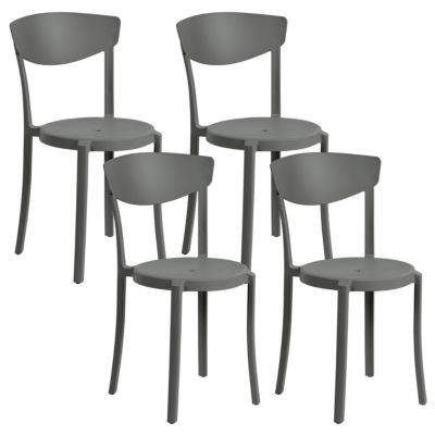 Lot de 4 chaises de jardin VIESTE Gris foncé