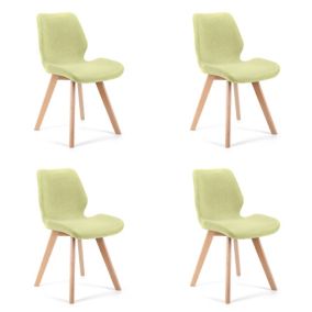 Lot de 4 chaises de salle à manger en tissu AKORD SJ.0159 Vert