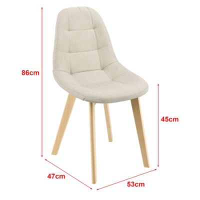 Lot de 4 Chaises de Salle à Manger Kopparberg 86 x 53 x 47 cm Beige en.casa