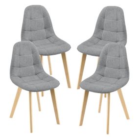 Lot de 4 Chaises de Salle à Manger Kopparberg 86 x 53 x 47 cm Gris Clair en.casa