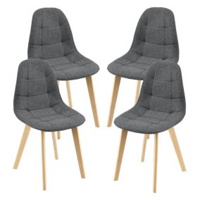 Lot de 4 Chaises de Salle à Manger Kopparberg 86 x 53 x 47 cm Gris Foncé en.casa