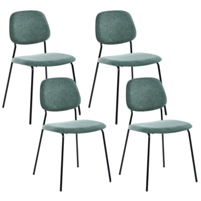 Lot de 4 chaises de salle à manger RILEY Tissu Vert
