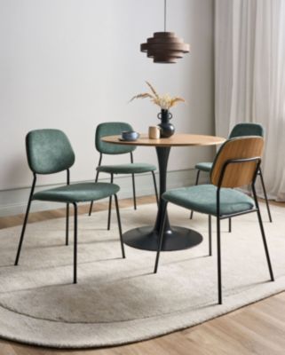 Lot de 4 chaises de salle à manger RILEY Tissu Vert