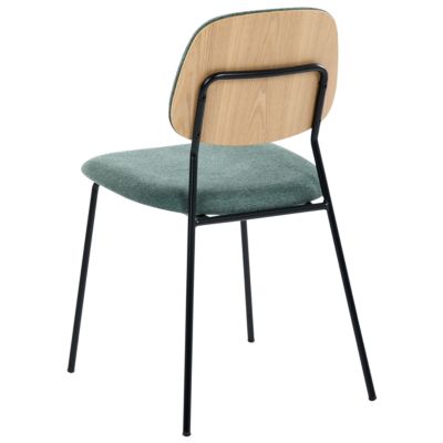 Lot de 4 chaises de salle à manger RILEY Tissu Vert
