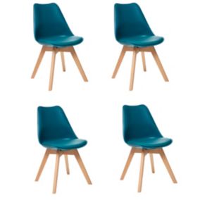 Lot de 4 chaises de table Baya Atmosphera bleu canard