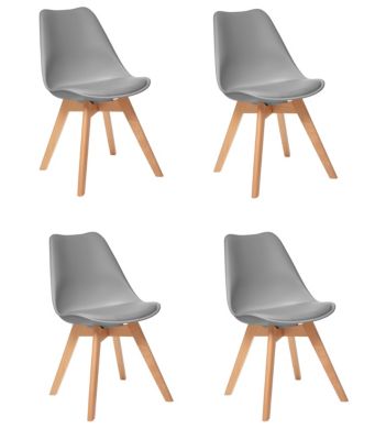 Lot de 4 chaises de table Baya Atmosphera gris clair