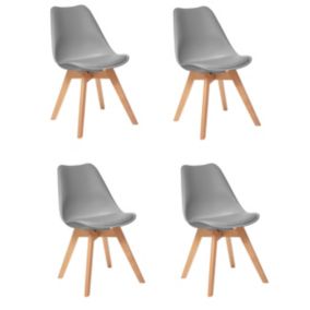 Lot de 4 chaises de table Baya Atmosphera gris clair