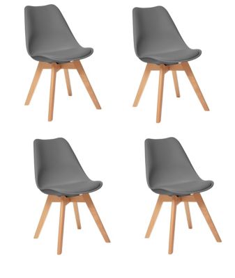 Lot de 4 chaises de table Baya Atmosphera gris