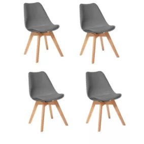 Lot de 4 chaises de table Baya Atmosphera H. 81 cm gris