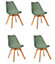 Lot de 4 chaises de table Baya Atmosphera H. 81 cm vert kaki