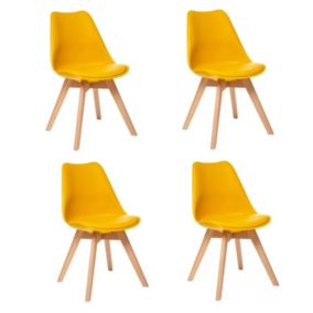 Lot de 4 chaises de table Baya Atmosphera jaune